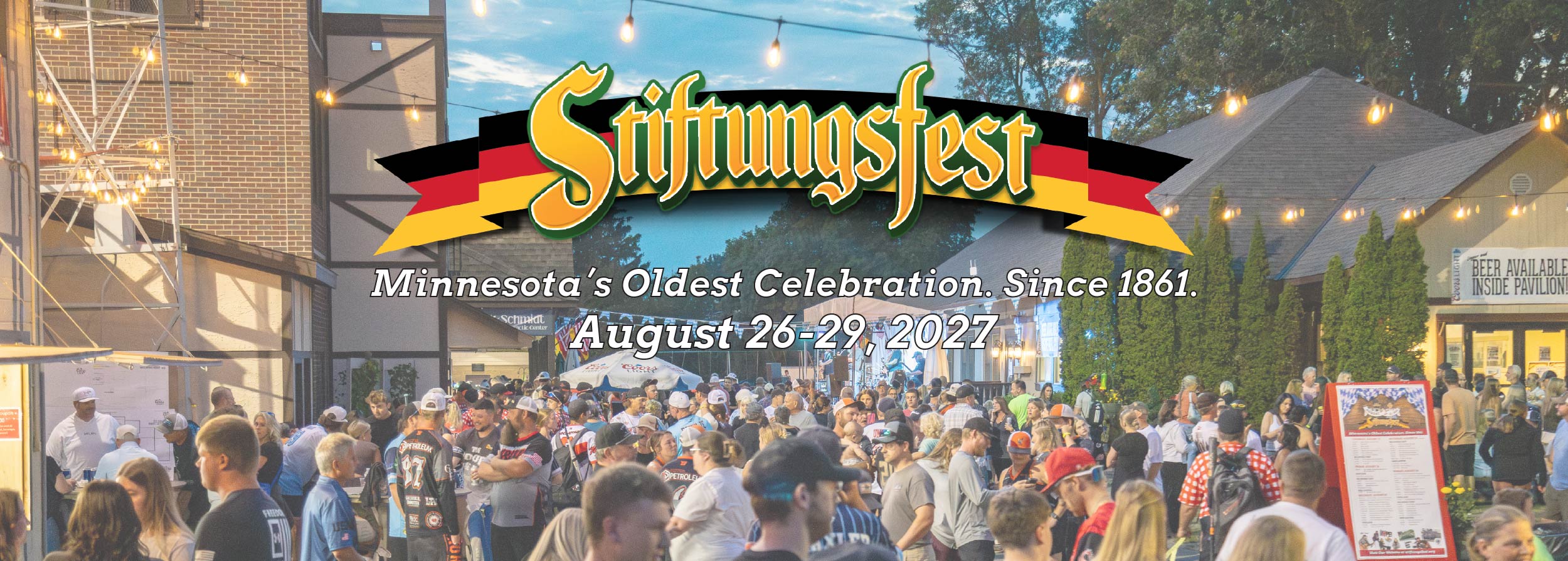 Stiftungsfest Homepage banner2027 aerial view of willkommen memorial park during Stiftungsfest